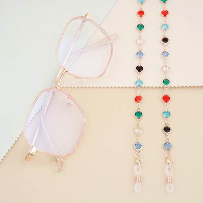 Chuỗi dây đeo gọng kính chuỗi hạt đá cầu vồng màu sắc ấn tượng độc đáo hot fashion trend top