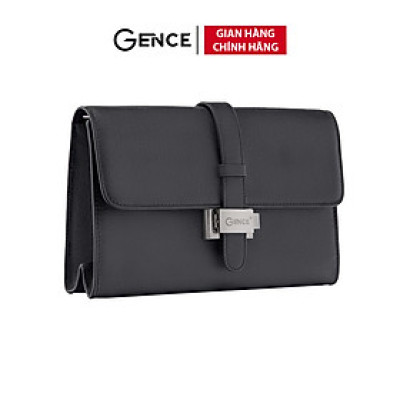 Clutch Nam Hàng Hiệu Ví Da Cầm Tay GENCE HT10 Da Bò Cao Cấp Màu Đen