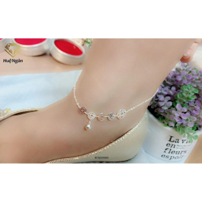 Lắc chân bạc Ý 925 Huệ Ngân - Chuỗi Kim tiền may mắn RYBJ50089
