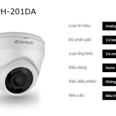 Camera hồng ngoại AHD VPH-201DA - Hàng chính hãng