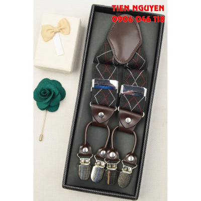 Đai Đeo Quần Nam Chữ Y Cao Cấp 6 Clip Bản 3.5Cm Thun 4 Chiều