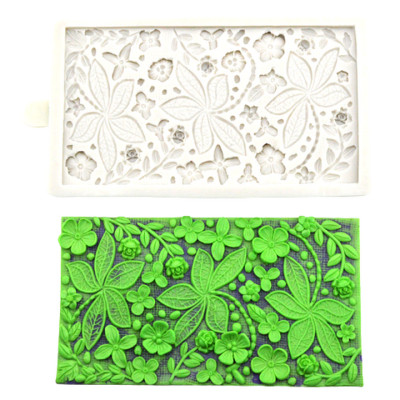 Khuôn silicon làm viền bánh, rau câu hoa dại, cành lá – Mã số 1912