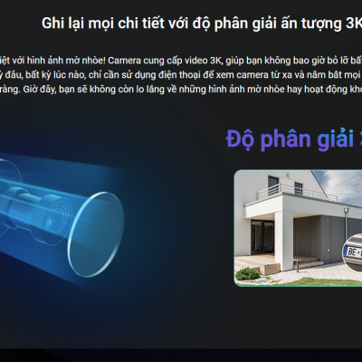 Camera Wifi EZVIZ H3C 5MP 3K  Có Màu Ban Đêm, Đèn Cảnh Báo - Hàng Chính Hãng