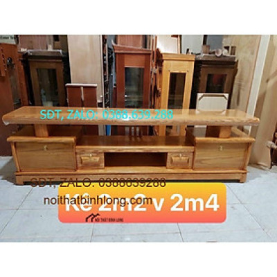 Kệ tivi dài 220cm gỗ sồi