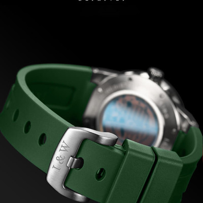 Đồng hồ nam chính hãng IW CARNIVAL IW619G-3 Kính sapphire ,chống xước,Chống nước 50m,Bảo hành 24 tháng,Máy cơ (Automatic),Dây cao su cao cấp,thiết kế lộ cơ thể thao