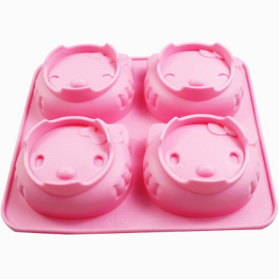 Khuôn silicon làm bánh, rau câu, socola 4 mèo Kitty – Mã số 1101