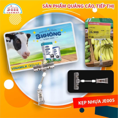 Kẹp nhựa JE011 21cm 2 đầu trắng trong [4] - Bịch (4)