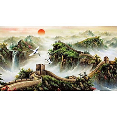  (HCM)Tranh dán tường 3d vạn lý trường thành tích hợp sẵn keo(có in theo yêu cầu)