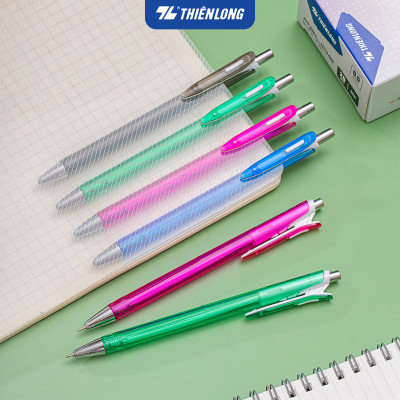 Combo 20 Bút Gel B Thiên Long GEL-B011 ngòi 0,5mm mực xanh đỏ đen kiểu dáng đơn giản có đệm mềm giúp cầm tay êm