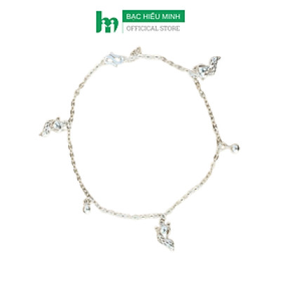 Lắc Chân Nữ Bạc Hiểu Minh LC238 - Hồ ly mix bi tròn - Bảo Hành Vĩnh Viễn ( Hàng Chính Hãng )