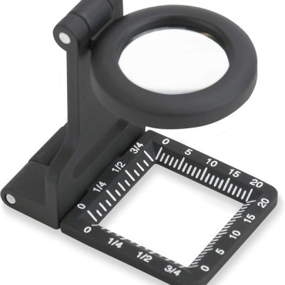 Kính lúp kiểm tra sợi vải có thước đo Carson LT-80 (5x, kim loại)