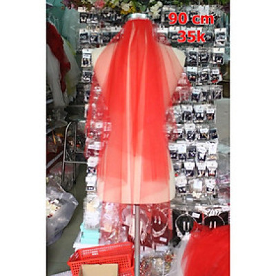 Voan trơn cô dâu đỏ 90cm 2 lớp giangpkc