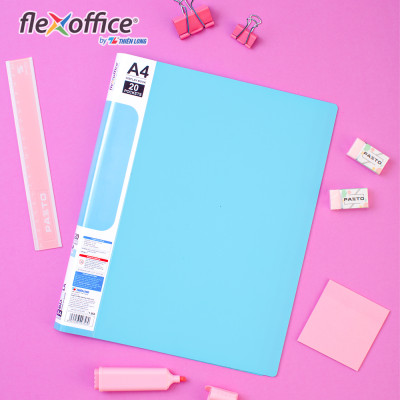 Bìa hồ sơ màu Pastel 20 lá nhựa PP Thiên Long Flexoffice FO-DB007/NĐ