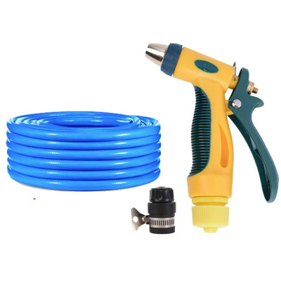 Bộ dây vòi xịt nước rửa xe,tưới cây tăng áp 3 lần 7-10m (nối nhựa đen 713-2)