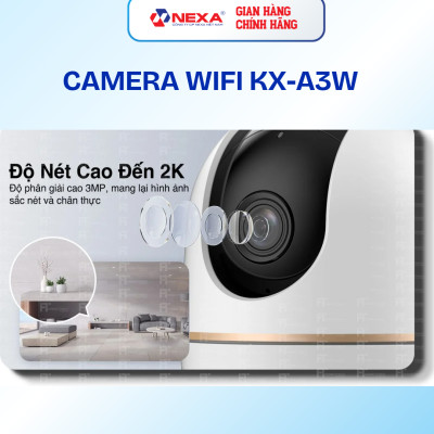 [Tặng thẻ nhớ] Camera Wifi Thông Minh KBVISION KX-A3W Xoay 360 Độ, 3MP, Đàm Thoại 2 Chiều, Hàng Chính Hãng Bảo Hành 24 Tháng