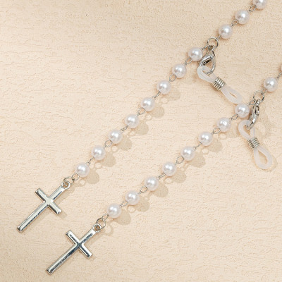 Dây kính chain đeo gọng kính cros decor glasses ngọc trai abs và chữ thập phong cách Âu Mỹ dây đeo airpod đeo mặt nạ khẩu trang