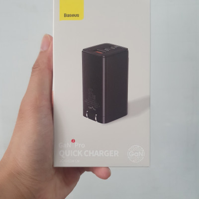 Củ Sạc Nhanh Baseus GaN2 Pro Quick Charger 65W Màu Đen (Type C x 2 + USB, Multi Quick Charge Protocol) - Hàng Chính Hãng