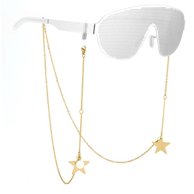 Dây đeo gọng kính mix sao và ngọc trai ấn tượng phong cách Âu Mỹ nổi bật