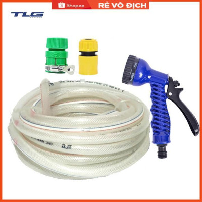 Bộ dây vòi xịt tưới cây, rửa xe 20M (cút nhựa nối nhựa xanh) 206843