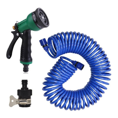 Bộ vòi tưới cây, rửa xe co xoắn gọn gàng,tiện lợi 7.5 mét ,15 mét vòi tưới 7 kiểu phun tưới 206791 