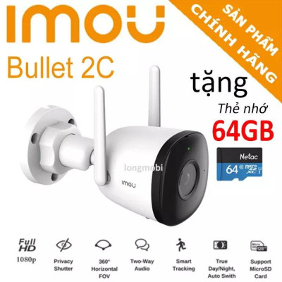 Camera IP IMOU  WiFi 2M Ngoài Trời F22P 1080P FullHD - Hàng Chính Hãng 