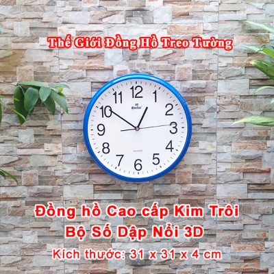 Đồng Hồ Treo Tường Cao Cấp KIM TRÔI EASTAR – Số Nổi 3D – Tặng Pin MAXELL – BH 1 Năm