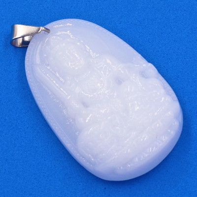 Mặt dây chuyền Văn Thù Bồ Tát trắng 5cm