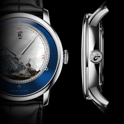 Đồng hồ nam Poniger P723-1 Chính hãng ,Kính sapphire nguyên khối ,chống xước,chống nước 50m,mặt xanh vỏ trắng dây da nâu ( đen) xịn,vỏ máy thép không gỉ 316L,Đồng hồ cơ (Automatic) bảo hành 24 tháng, hàng mới 100%,thiết kế trẻ trung và sang trọng