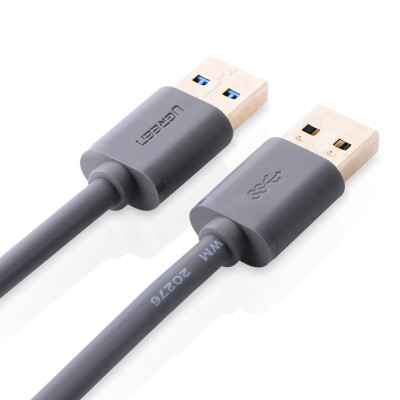 Dây USB 3.0 đực sang đực mạ vàng dài UGREEN US116 (Đen) - Hàng chính hãng