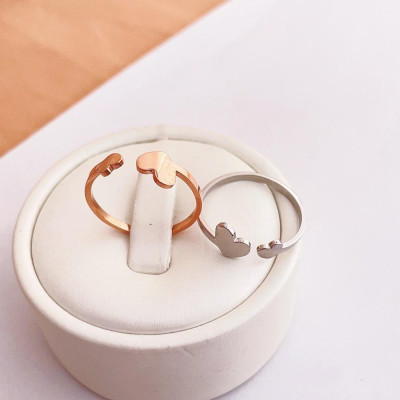 Nhẫn nữ - Nhẫn titan nữ thời trang cao cấp kiểu trái tim hở thép không gỉ titanium trangsucpt 3 màu sắc NNUT37