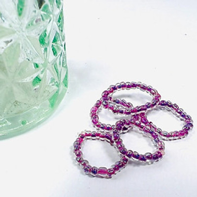 PHỤ KIỆN NỮ HANDMADE MÀU TÍM MÃ 07 DẠNG TRÒN TRONG SUỐT LẤP LÁNH