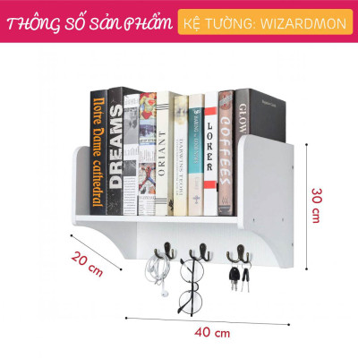 Giá sách treo tường đẹp đơn giản SMLIFE Wizardmon