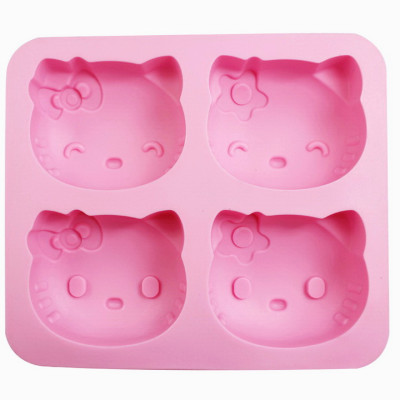 Khuôn silicon làm bánh, rau câu, socola 4 mèo Kitty – Mã số 1101