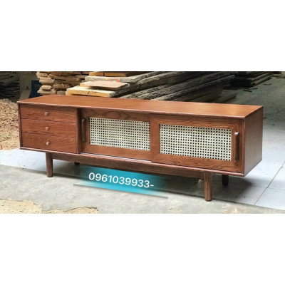 Kệ TV Kẹp Mây cánh trượt 1m8 gỗ Sồi Cao cấp