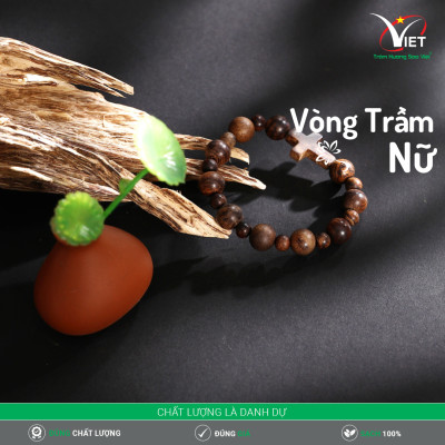 Vòng Trầm Nữ Thiên Nhiên Kiểu Tròn - Trầm Chìm - Sang Trọng Và Khác Biệt