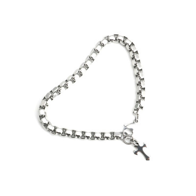 Lắc tay titan hợp kim không gỉ cá tính unisex chữ thập