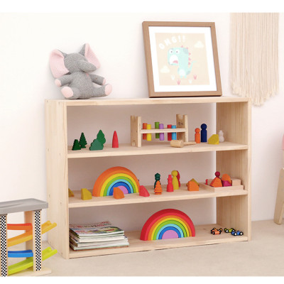 Kệ Đựng Đồ Chơi Giá Sách Montessori 3 Tầng Trang Trí Phòng Trẻ Em Tạo Không Gian Gọn Gàng Sang Trọng Cho Bé