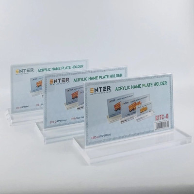 Kệ mica 2 mặt Enter E17C-0 23x13.5cm, đế 25x10cm dày 15mm không vát cạnh