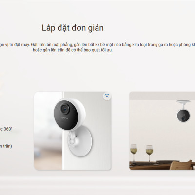 Camera Wifi EZVIZ CB1 2MP Dùng Pin Sạc, Cảnh báo chuyển động, còi hú cảnh báo - hàng chính hãng