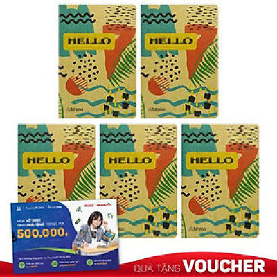 Combo 5 Tập Sinh Viên 4 Ly Ngang 200 Trang ĐL 70g/m2 - FAHASA - Bìa Kraft (Mẫu Màu Giao Ngẫu Nhiên)