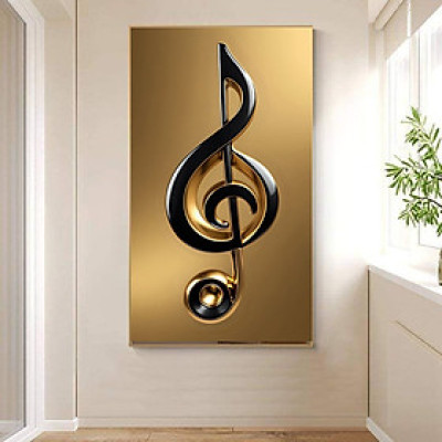 Tranh treo tường tráng gương nốt nhạc trang trí decor lớp học nhạc, phòng thu âm kèm đinh treo