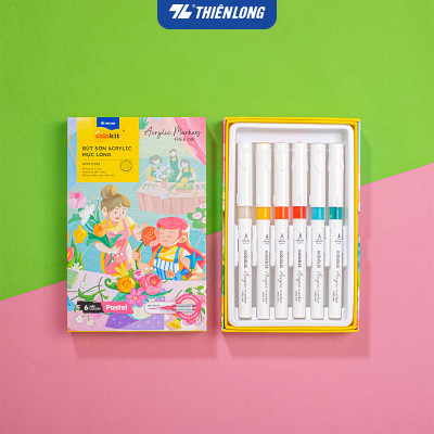 Pastel Acrylic Markers Bút sơn/ Bút lông 12/24/36 màu ThiênLong Colokit - Màu sắc tươi sáng, Mượt tay đều màu