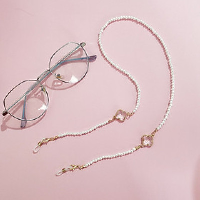 Dây đeo gọng kính cỏ bốn lá chuỗi ngọc trai nhỏ phong cách Hàn Quốc ấn tượng chuỗi đeo tai nghe airpod đeo khẩu trang