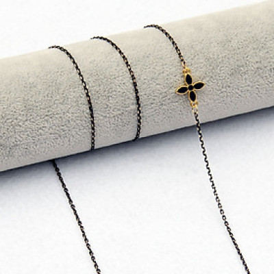 Dây đeo gọng kính thời trang phong cách Hàn Quốc cỏ 4 lá đen