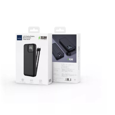 Pin dự phòng Wiwu LED Display Display Built-in Cable Power Bank JC-18 dành cho điện thoại, máy tính bảng có cáp sạc và đèn LED hiển thị dung lượng pin - Hàng chính hãng