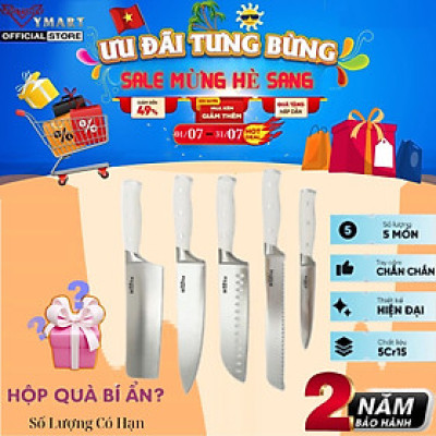 Bộ Dao 5 Chiếc Thép 5Cr15 Haatz CIM735 Tay Cầm Công Thái Học - Hàng Chính Hãng Bảo Hành 24 Tháng