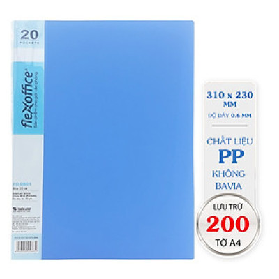Bìa 20 lá A4 Thiên Long Flexoffice FO - DB01- Lưu trữ được 200 tờ A4