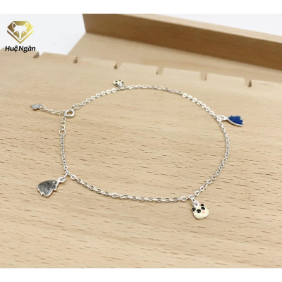 Lắc chân bạc Ý 925 Huệ Ngân - PANDA and FISH RYBJ50034