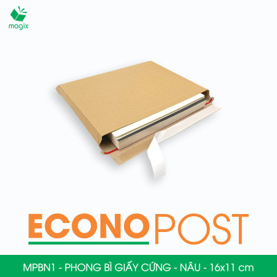 MPBN1 - 16x11 cm - Combo 100 phong bì giấy cứng đóng hàng màu nâu thay thế túi gói hàng