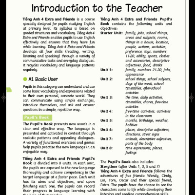 Tiếng Anh 4 Extra and Friends - Teacher